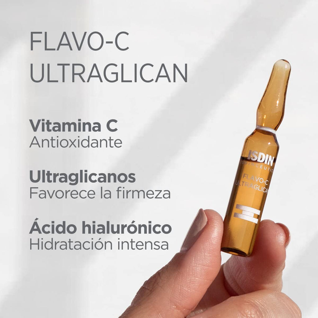 ISDIN Serum Facial Antioxidante De Día Flavo-C Ultraglican, 2 Ml (Paquete De 30)