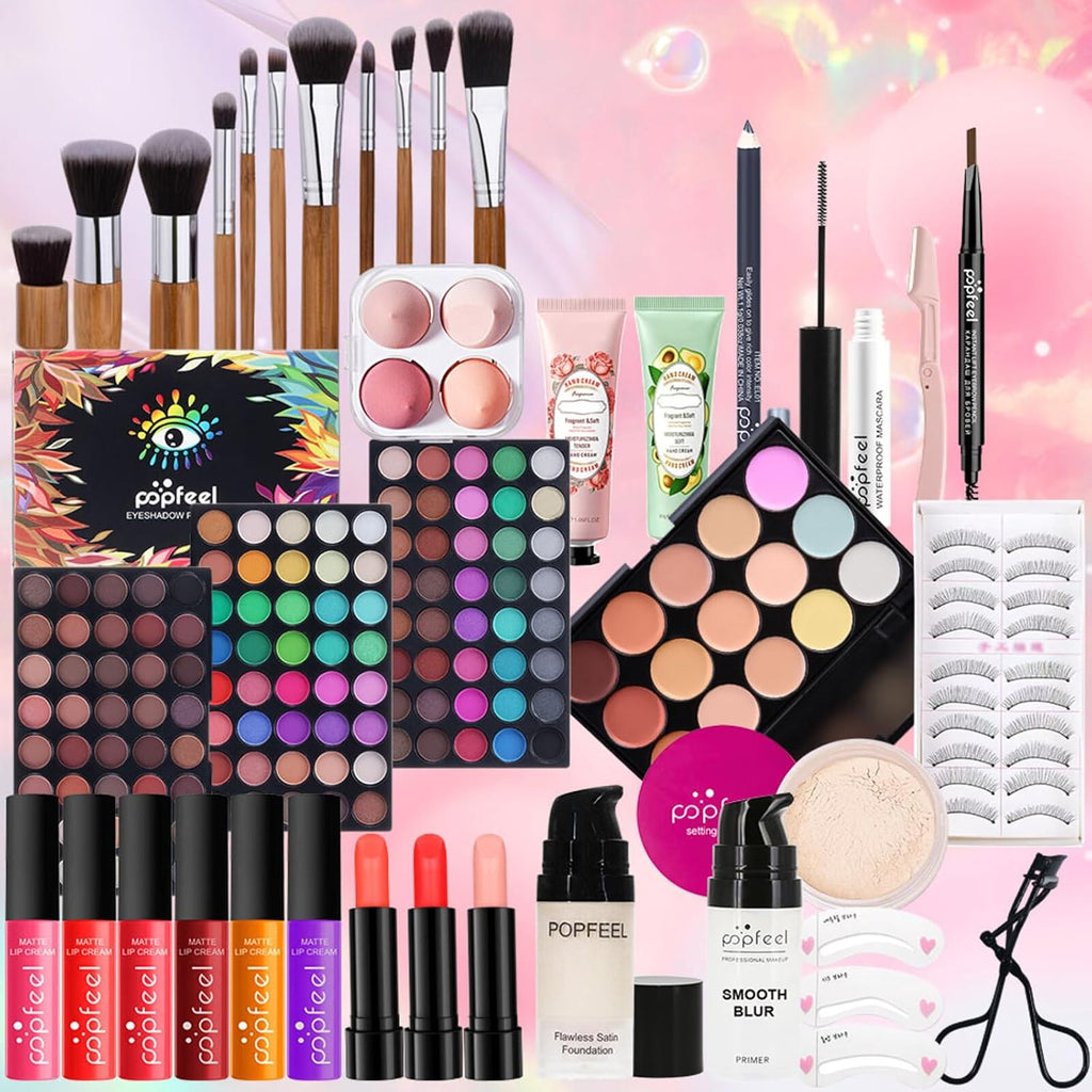 Kit De Maquillaje, Set Maquillaje Mujer, Estuche Maquillaje Mujer, Set De Regalo De Maquillaje Kit De Inicio Completo Con Sombras De Ojos, Fundación, Maletín Maquillaje Para Niñas Mujeres