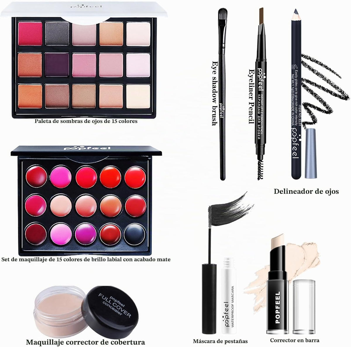 Set De Maquillaje Profesional Completo - Kit Con Brochas, Sombra De Ojos - Regalo Para Mujer