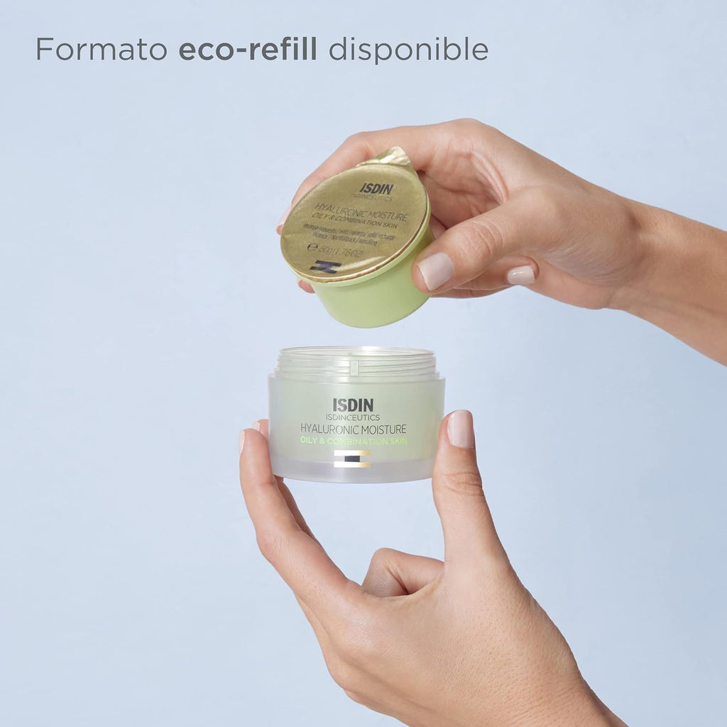 ISDIN ISDINCEUTICS Hyaluronic Moisture Oily and Combination Skin, Crema Facial Hidratante De Textura Ligera Con Ácido Hialurónico Específica Para Piel Grasa Y Piel Mixta, 50 Ml
