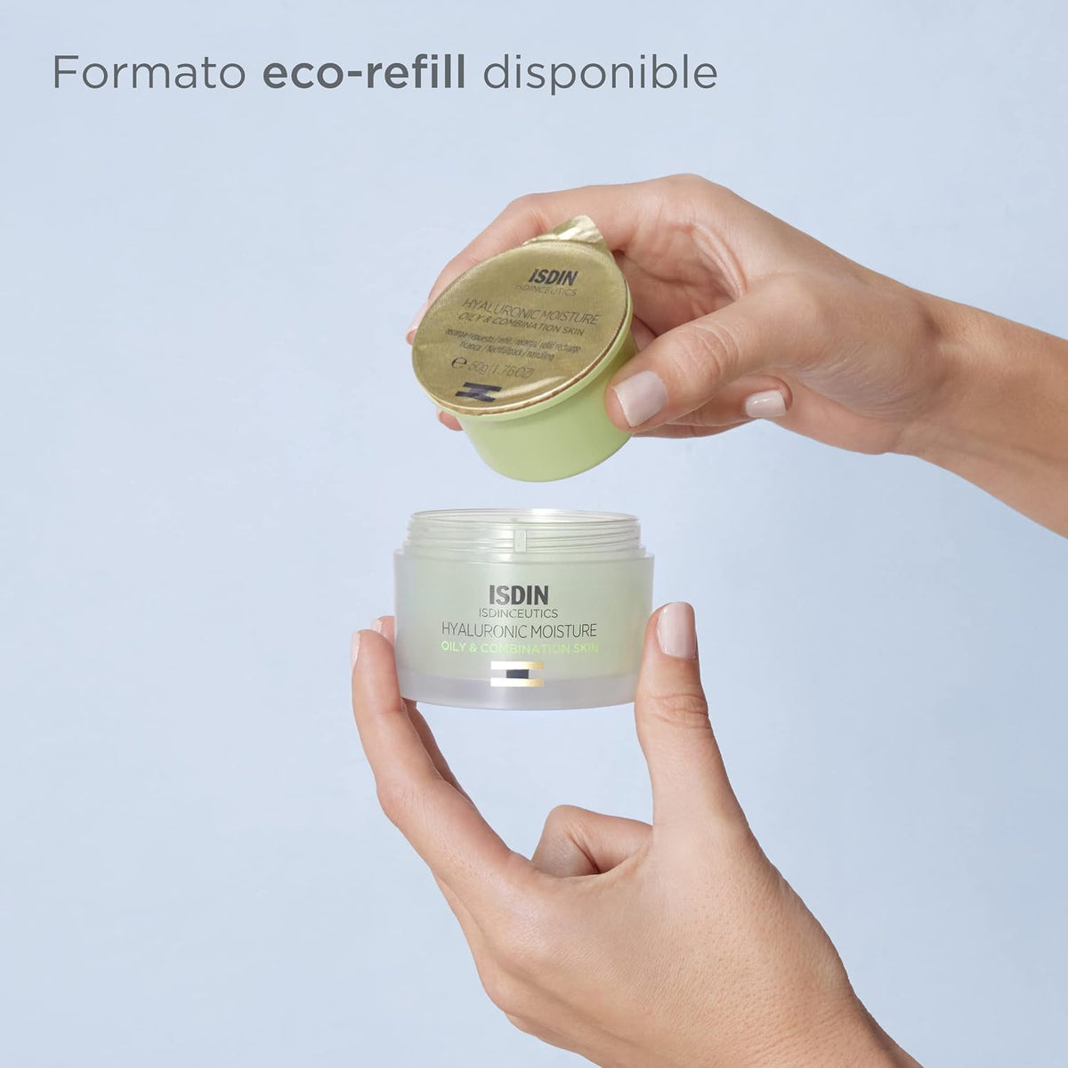 ISDIN ISDINCEUTICS Hyaluronic Moisture Oily and Combination Skin, Crema Facial Hidratante De Textura Ligera Con Ácido Hialurónico Específica Para Piel Grasa Y Piel Mixta, 50 Ml