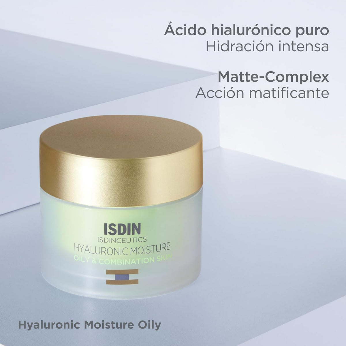 ISDIN ISDINCEUTICS Hyaluronic Moisture Oily and Combination Skin, Crema Facial Hidratante De Textura Ligera Con Ácido Hialurónico Específica Para Piel Grasa Y Piel Mixta, 50 Ml