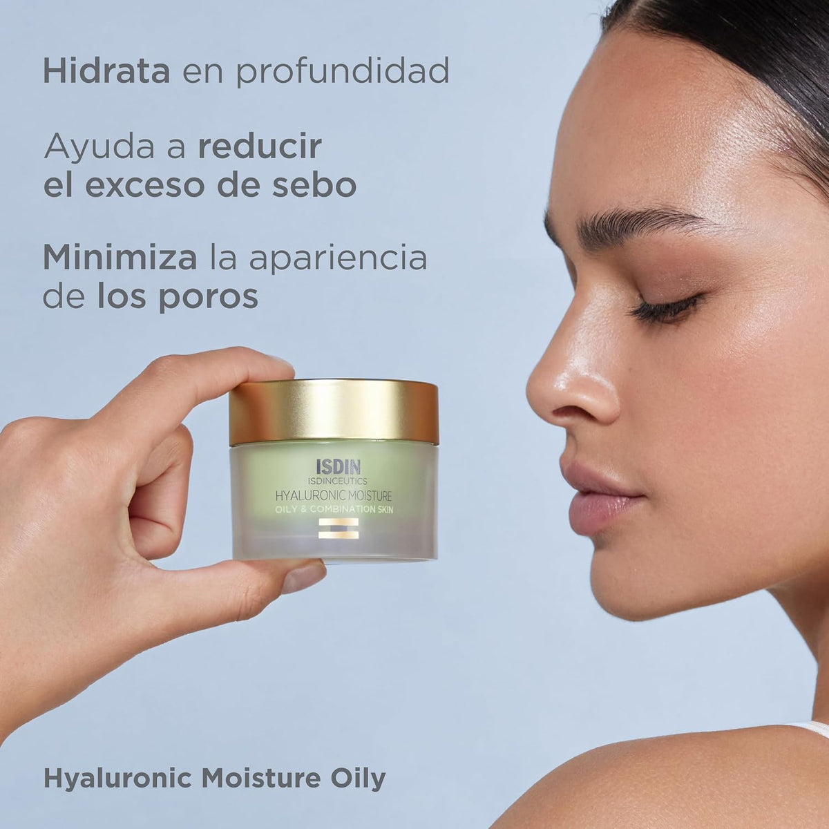 ISDIN ISDINCEUTICS Hyaluronic Moisture Oily and Combination Skin, Crema Facial Hidratante De Textura Ligera Con Ácido Hialurónico Específica Para Piel Grasa Y Piel Mixta, 50 Ml