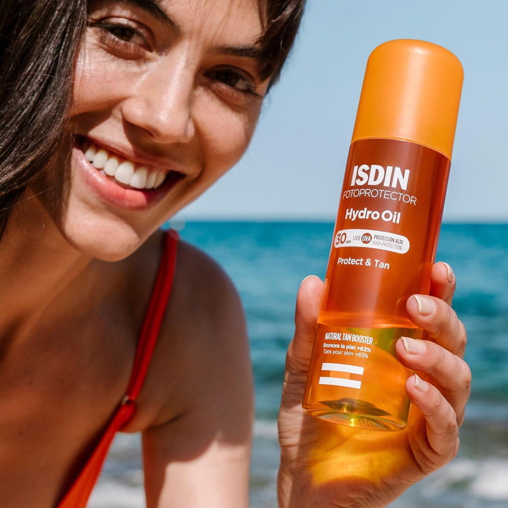 ISDIN Hydrooil SPF 30 Fotoprotector - Protector Solar Corporal Bifásico Que Protege Y Broncea La Piel, 200 Ml