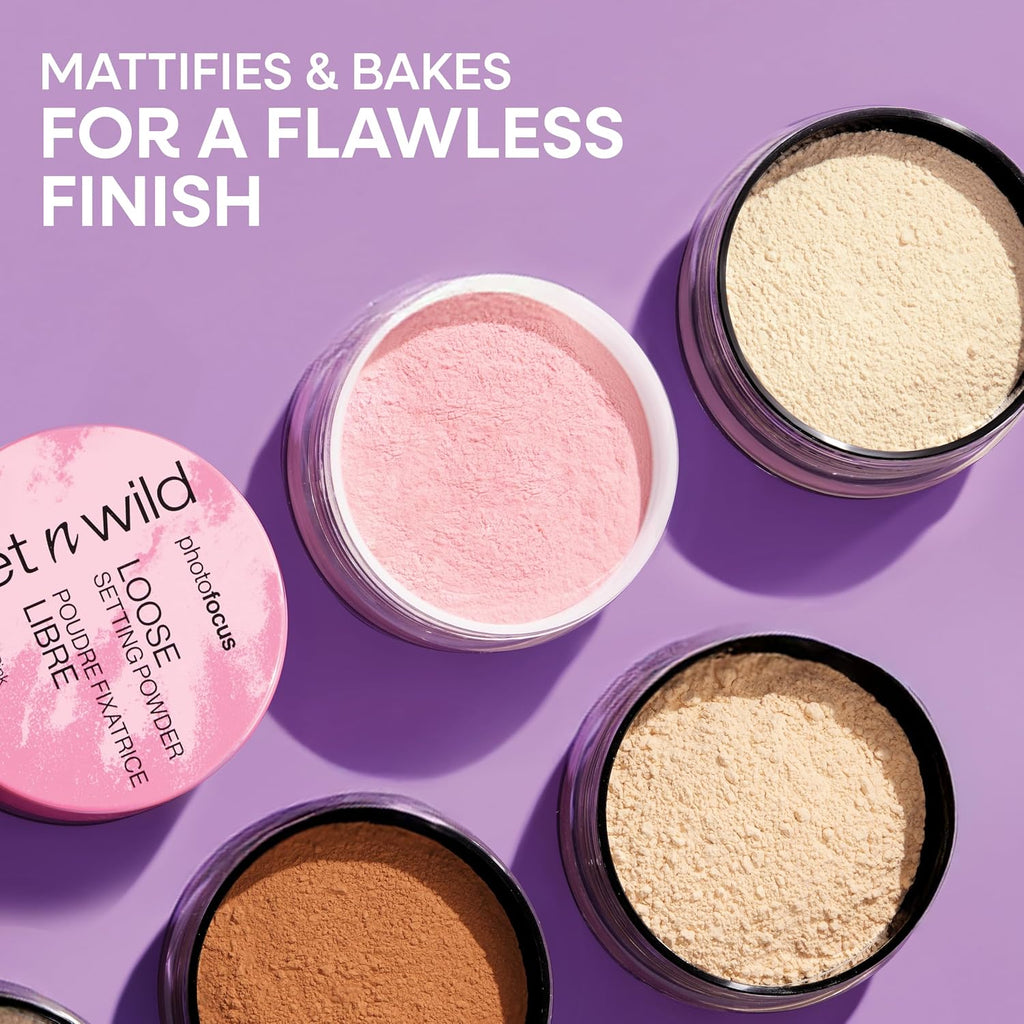 Wet N Wild Photo Focus Loose Setting Powder, Polvo Traslucido Sellador Matificante, Absorbe El Sebo En Exceso, Disimula Imperfecciones Y Fija El Maquillaje, 20G