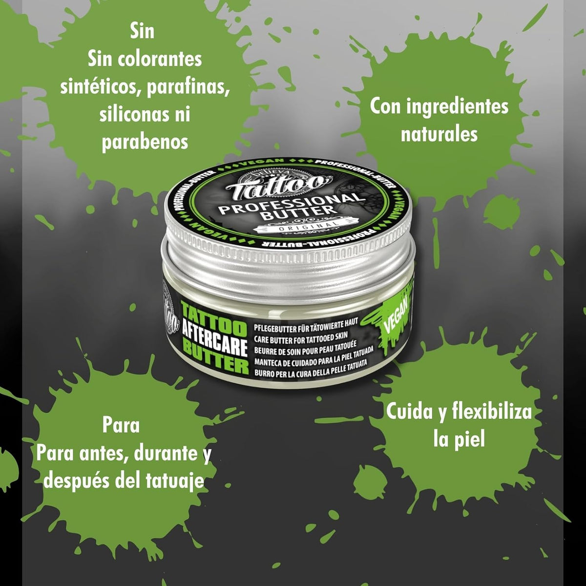 Believa Tattoo Butter – Cuidado Premium Para Tatuajes Con Fórmula Vegana E Ingredientes Naturales Para Colores De Tatuaje Vibrantes – Cuidado Diario Y Aftercare Para Piel Tatuada | 25 Ml