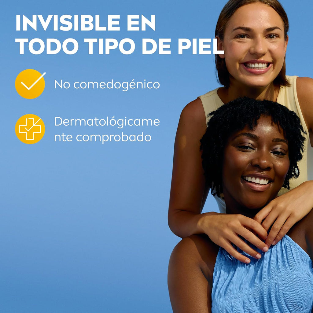 NIVEA SUN Control De Brillos Protección Facial FP50+ Transpirable - Matificante 12 H - Carnitina, Tapioca, Almidón De Arroz, Licocalcón a - Textura Ligera Y 0% Sensación Grasa - Piel Grasa - 40 Ml