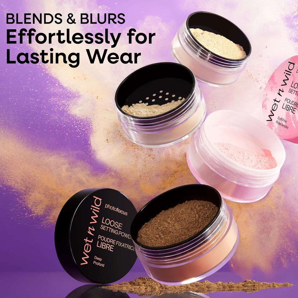 Wet N Wild Photo Focus Loose Setting Powder, Polvo Traslucido Sellador Matificante, Absorbe El Sebo En Exceso, Disimula Imperfecciones Y Fija El Maquillaje, 20G