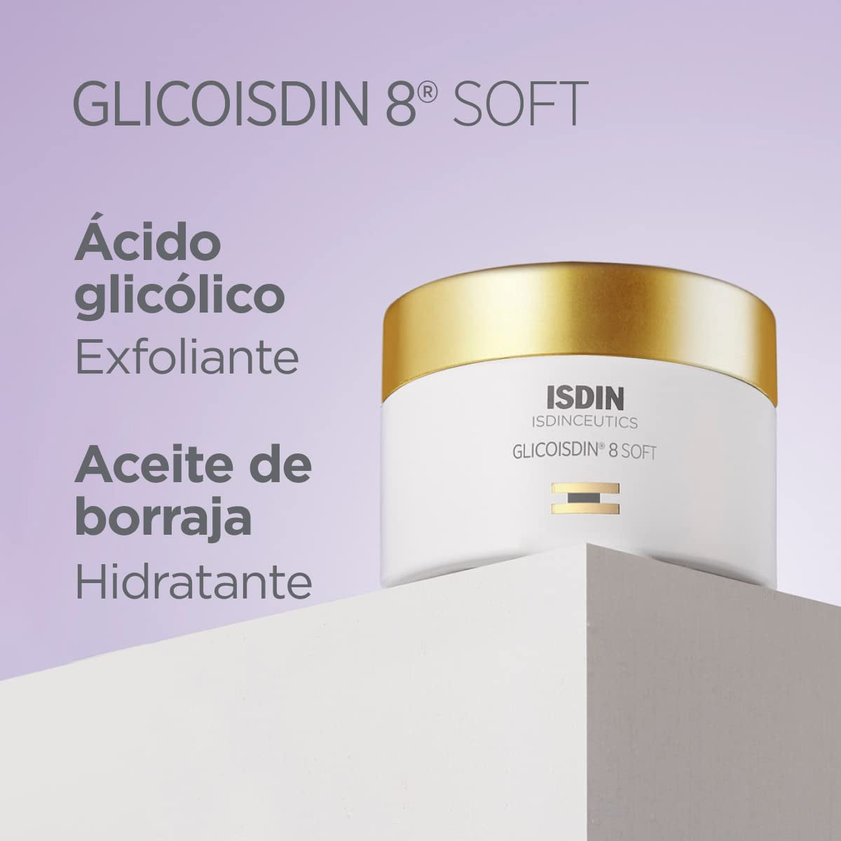 ISDIN Isdinceutics Glicoisdin 8 Crema Exfoliante Con Ácido Glicólico, Acción Exfoliante E Hidratante, 50 G