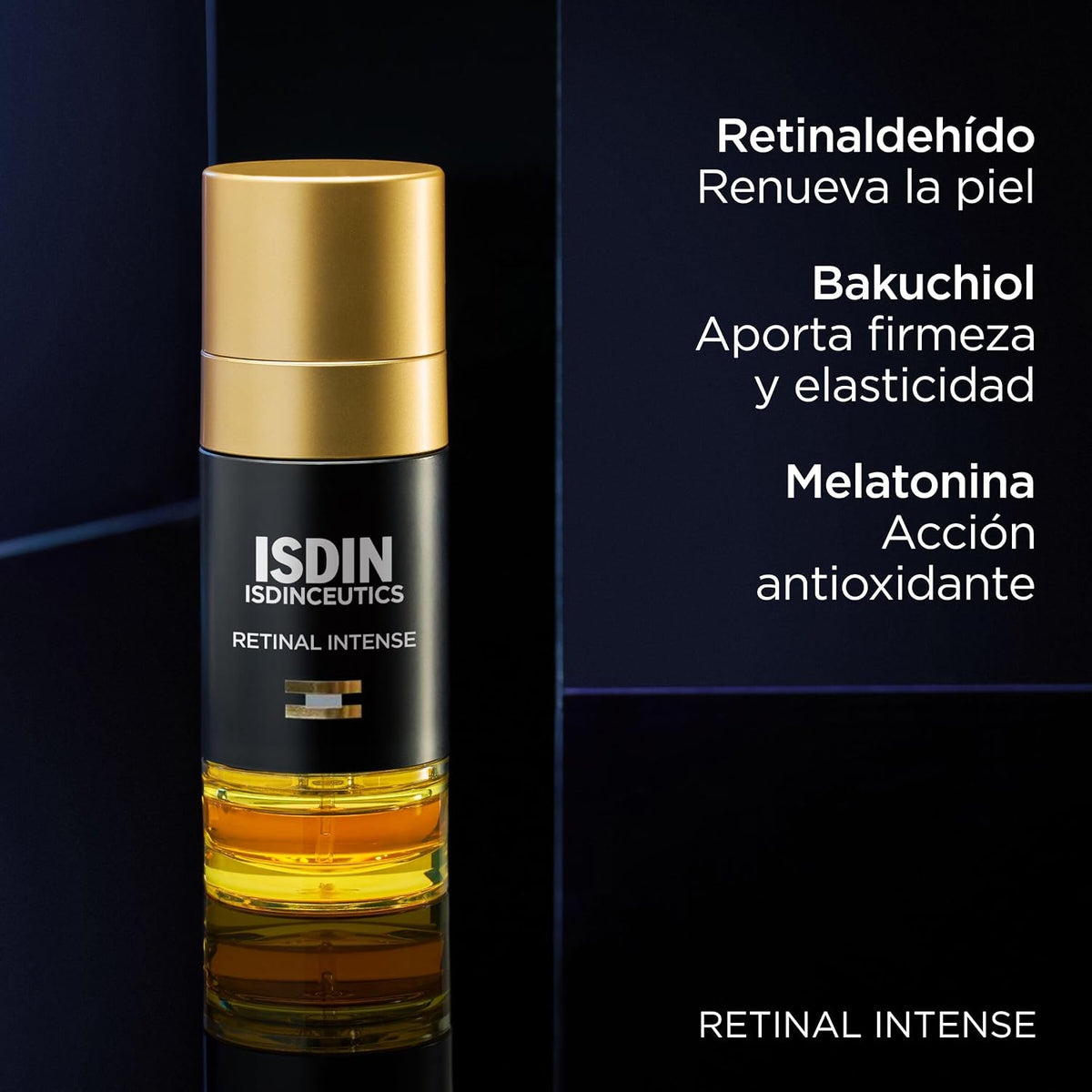 ISDIN Retinal Intense Sérum De Noche Con Retinaldehído Que Reduce Las Arrugas En Un 43% Eficacia Y Tolerancia En Una Piel Visiblemente Más Joven, 50 Ml