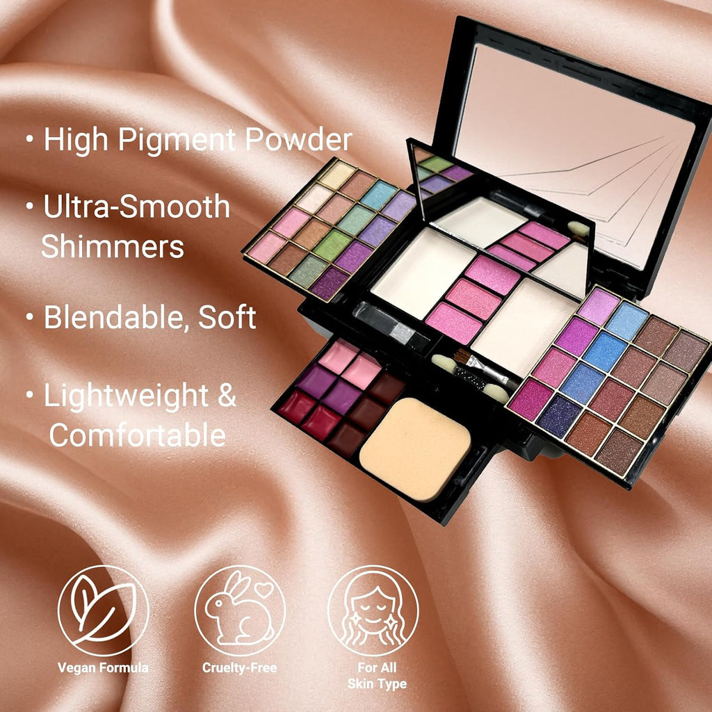 Maquillaje Para Mujer, Paleta De Maquillaje, Caja De Maquillaje Para Mujer, Paleta De Sombra De Ojos Mate Con Lentejuelas, Aclaración, Contorno, Rubor, Larga Duración, Muy Pigmentada