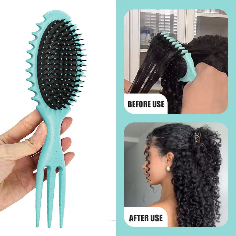 Curl Defining Bounce Hair Brush Barbershop Boar Bristle Comb Detangling Shaping Hairbrushes Professional Salon Home Styling Comb