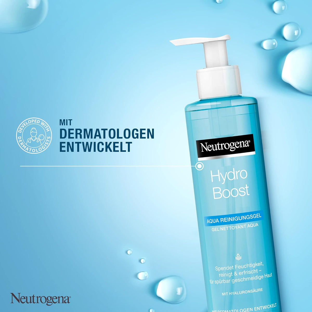 Neutrogena Hydro Boost Aqua Gel Limpiador Facial Suave Con Ácido Hialurónico Y Glicerina Para Todos Los Tipos De Piel, 200 Ml