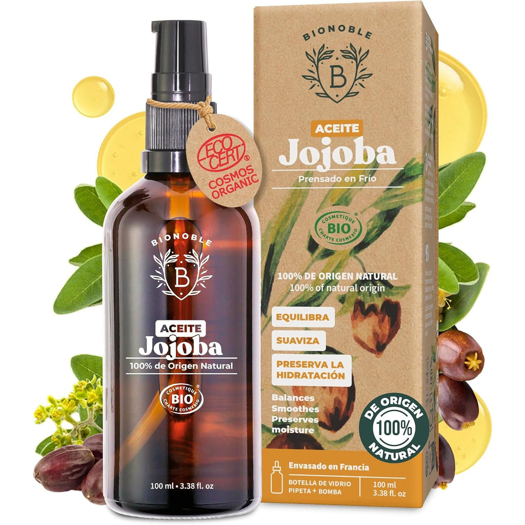 BIONOBLE Aceite De Jojoba 100 Puro Y Natural, Bio - Pelo, Piel - 100Ml