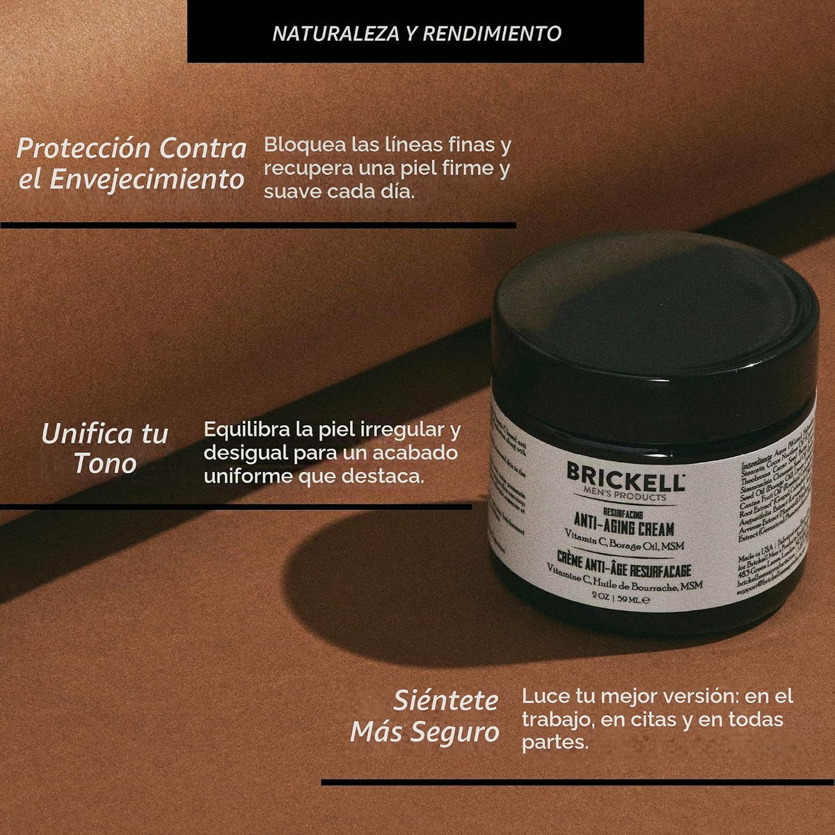 Brickell Men'S Crema Facial Rejuvenecedora Antienvejecimiento Para Hombres, Humectante Facial Natural Y Orgánico, Crema De Vitamina C Para Arrugas, 59Ml, Perfumado