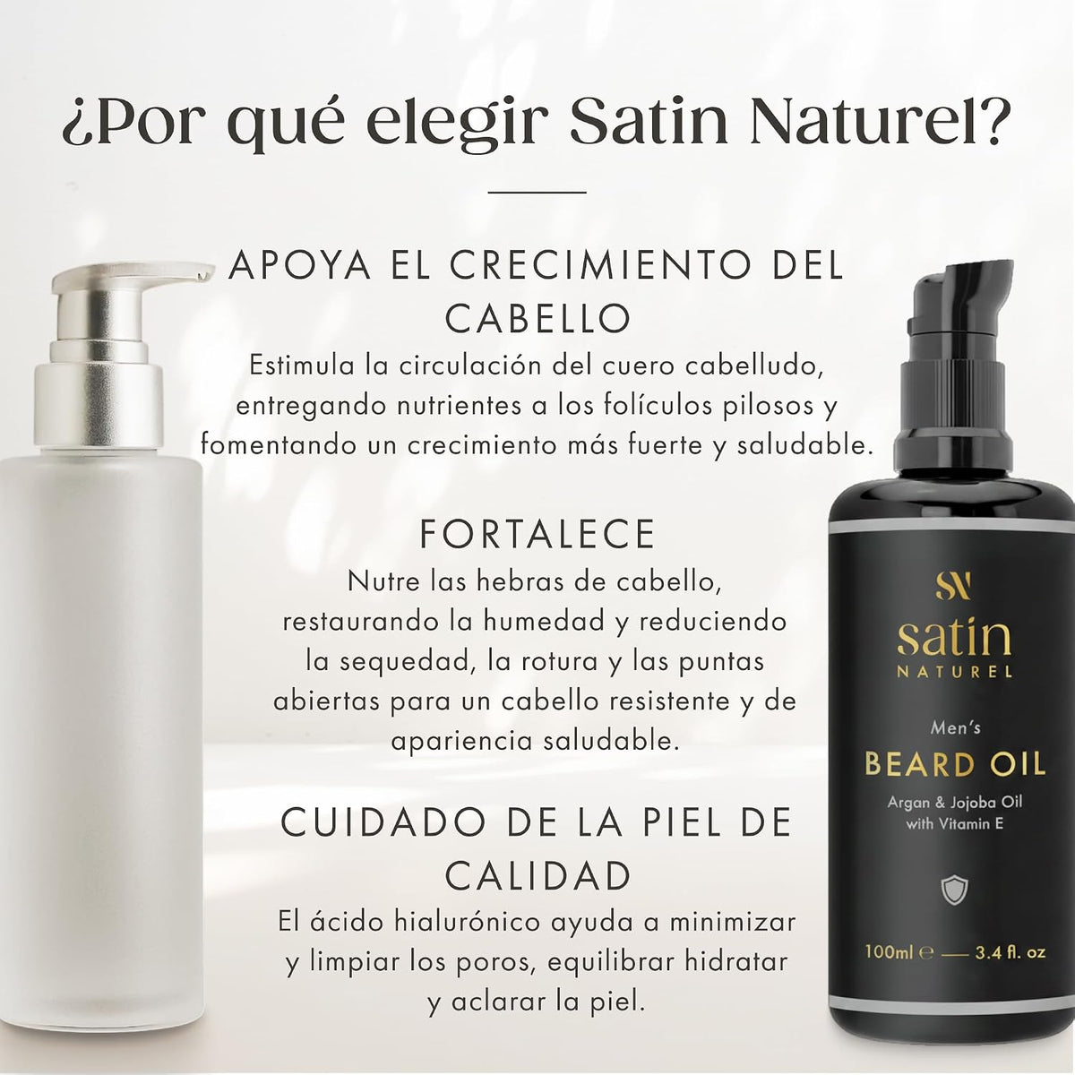 Satin Naturel Aceite Para Barba Bio Prensado En Frío 100 Ml