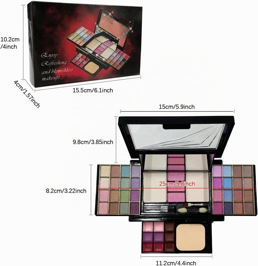 Maquillaje Para Mujer, Paleta De Maquillaje, Caja De Maquillaje Para Mujer, Paleta De Sombra De Ojos Mate Con Lentejuelas, Aclaración, Contorno, Rubor, Larga Duración, Muy Pigmentada