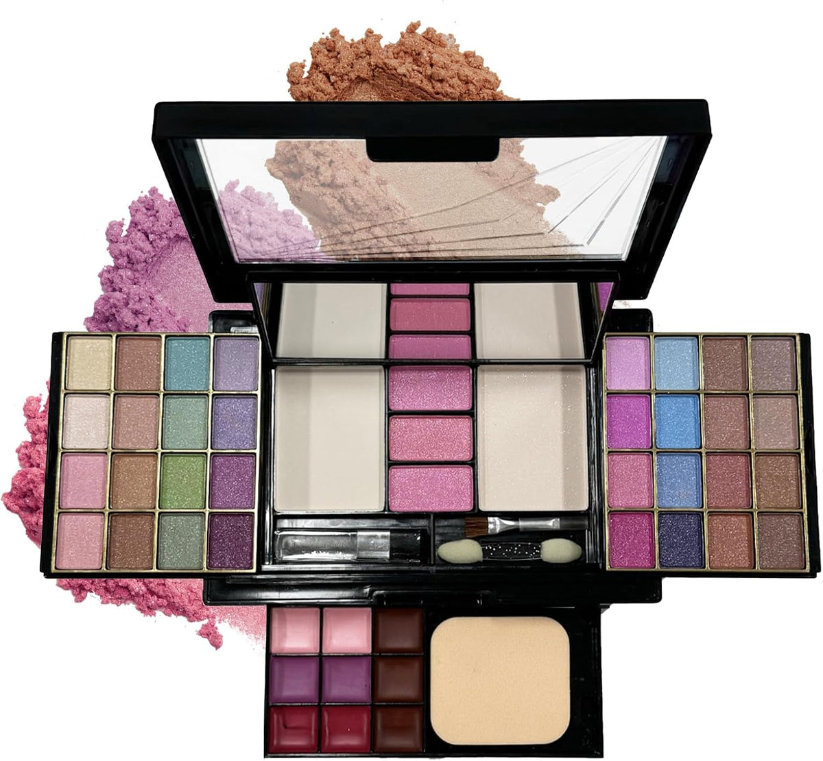 Maquillaje Para Mujer, Paleta De Maquillaje, Caja De Maquillaje Para Mujer, Paleta De Sombra De Ojos Mate Con Lentejuelas, Aclaración, Contorno, Rubor, Larga Duración, Muy Pigmentada