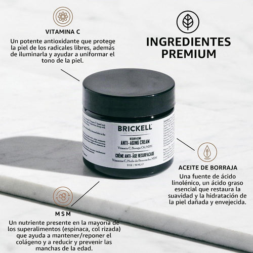 Brickell Men'S Crema Facial Rejuvenecedora Antienvejecimiento Para Hombres, Humectante Facial Natural Y Orgánico, Crema De Vitamina C Para Arrugas, 59Ml, Perfumado