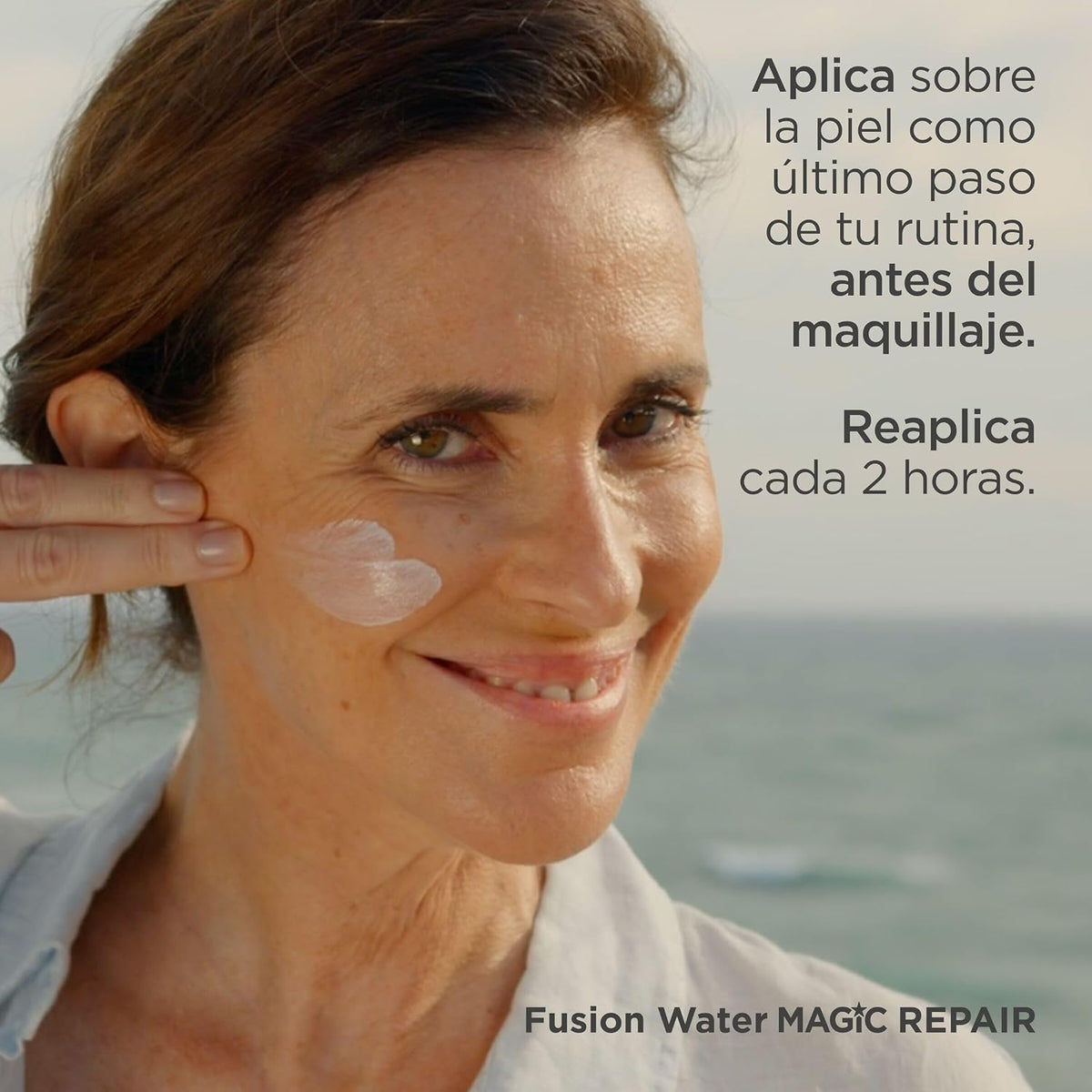 ISDIN Fusion Water MAGIC Repair SPF 50 Protector Solar Facial De Uso Diario Con Triple Acción Anti-Edad, Combate La Polución Y El Fotoenvejecimiento 50 Ml