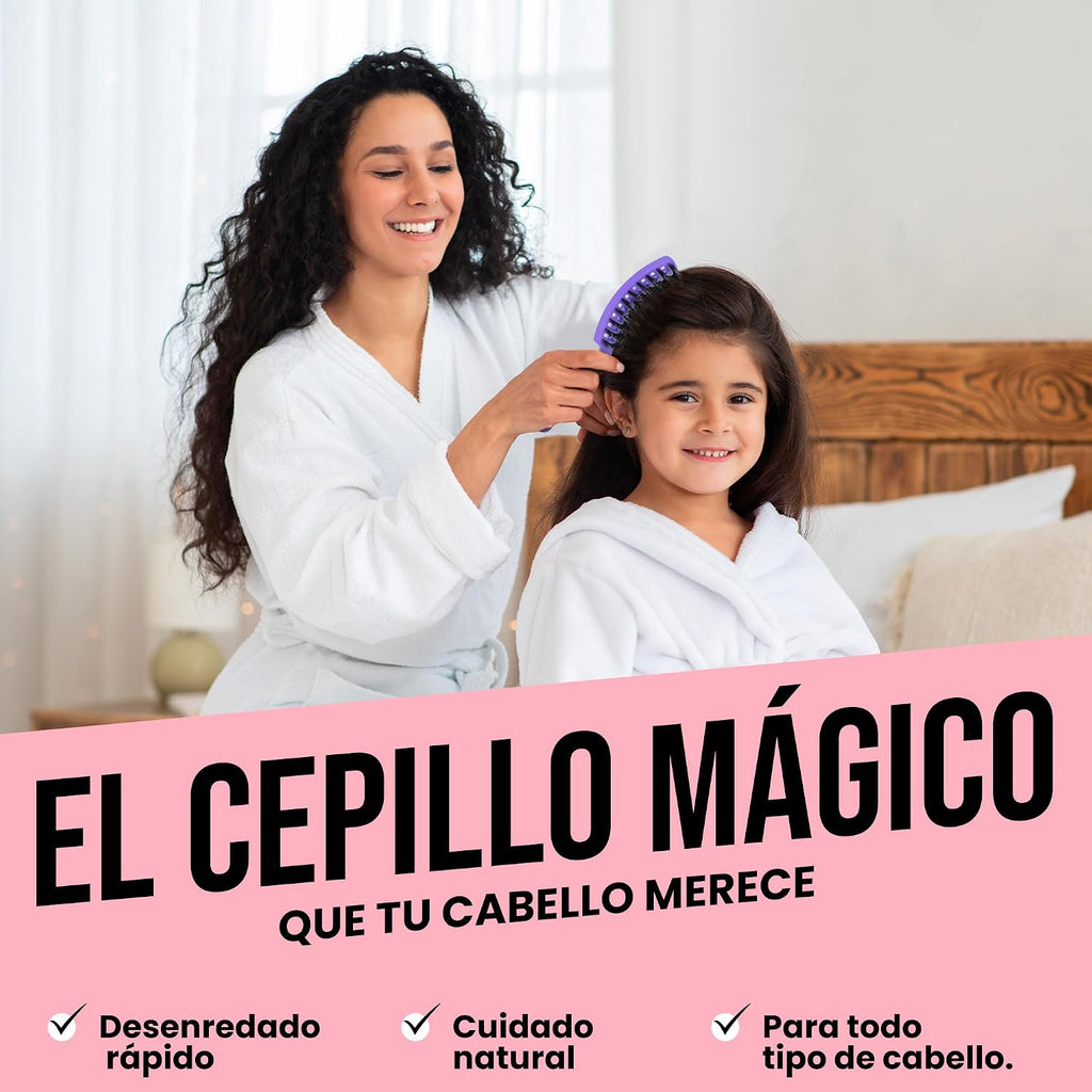 Cepillo De Pelo, Cepillos De Cerdas De Jabali Naturales Largo, Grueso, Fino, Rizado Y Enredado Peinado Profesional Natural Desenredando Secado Rápido Secador Desenredante Peine Mujeres Ninos Salon
