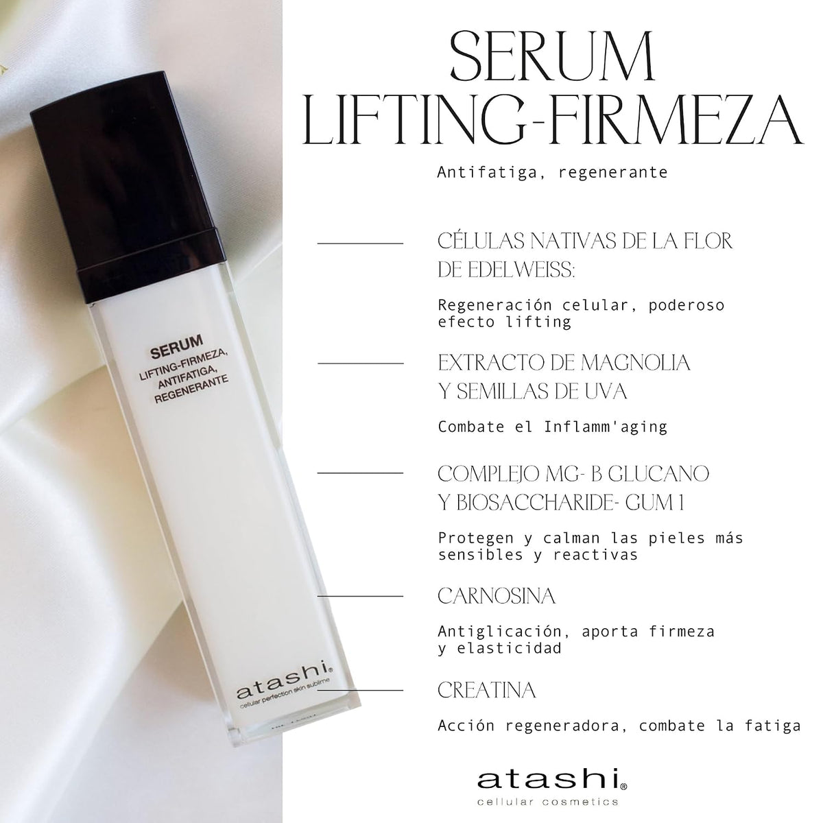Atashi Ritual Lifting Iluminador, Serum Alta Eficacia Lifting-Firmeza + Contorno De Ojos Iluminador + Gua Sha Spoon, 50 Ml + 15Ml