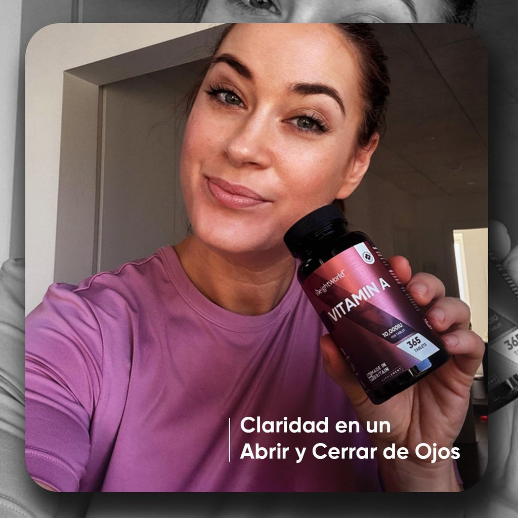 Vitamina a 10000 UI - 365 Comprimidos De Acetato De Retinol Vegano Y Sin OGM Para 1 Año - La Vitamina a Contribuye Al Mantenimiento Normal De La Vista (EFSA)