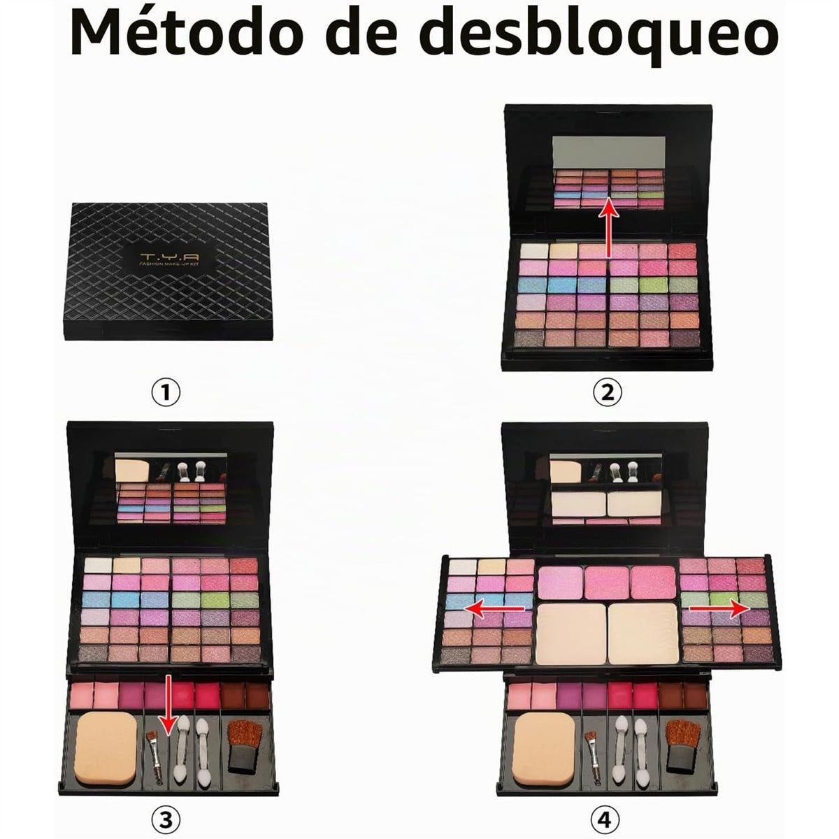 Maletín de maquillaje profesional — larga duración y fácil difuminado