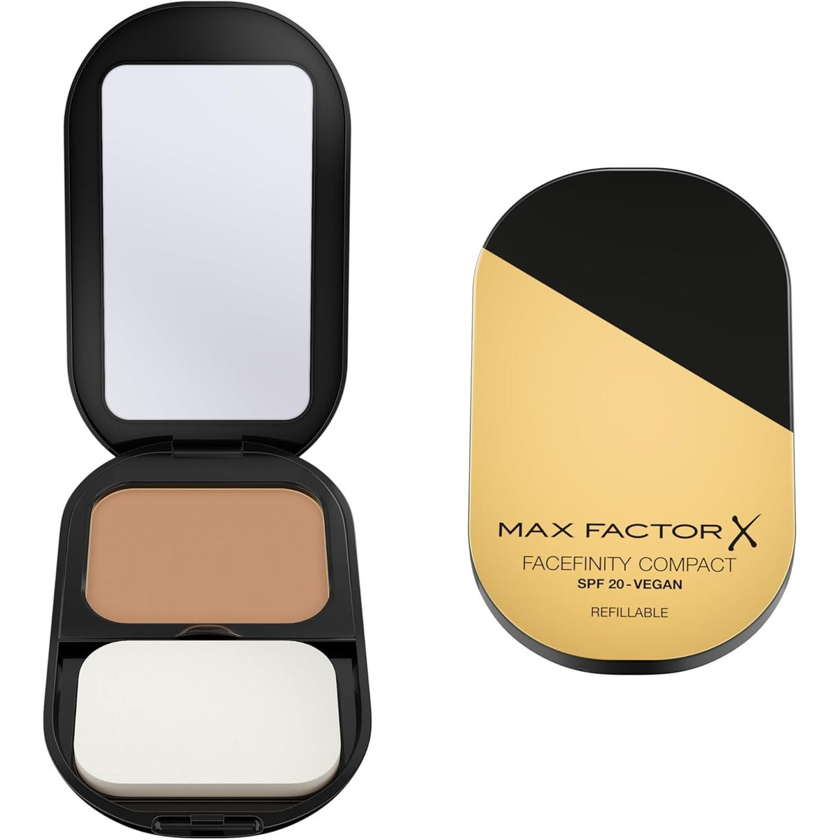 Max Factor — Facefinity Compact SPF20, base compacta vegana recargable