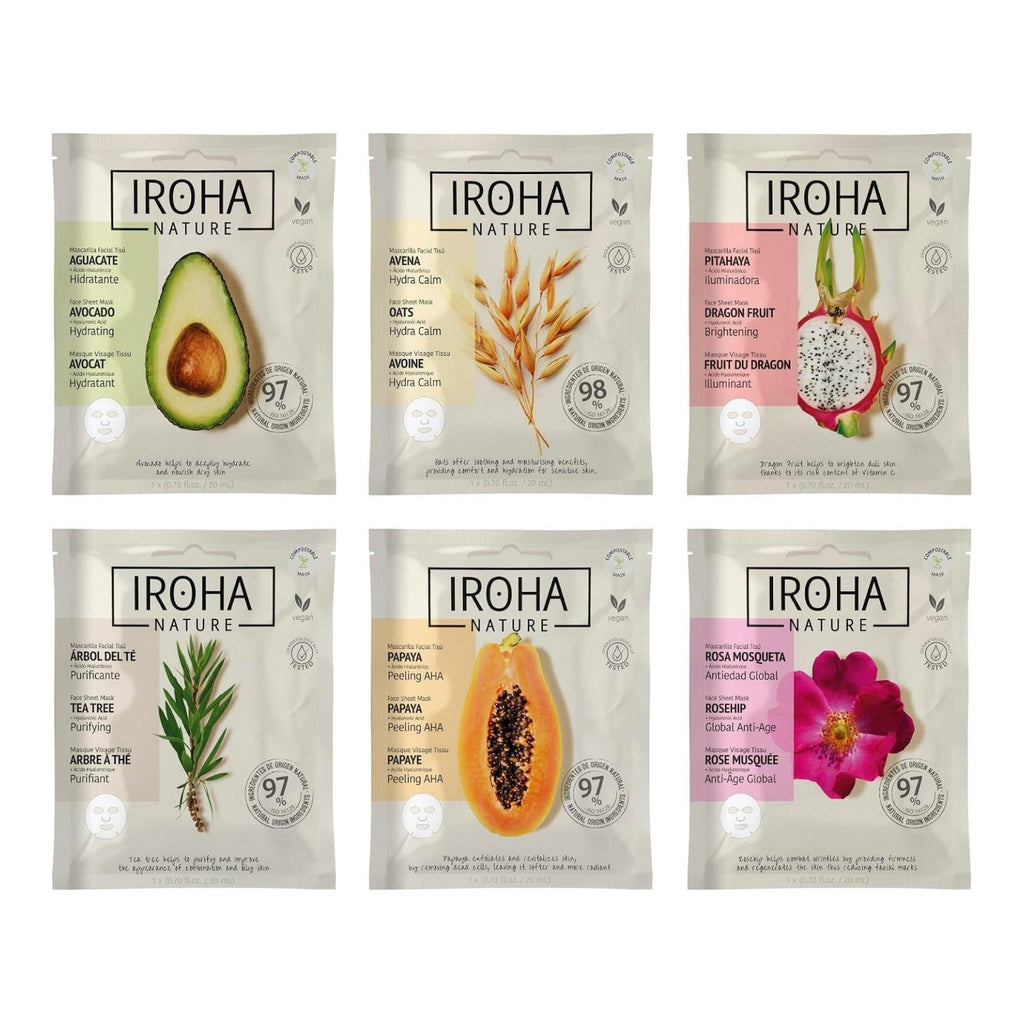 IROHA NATURE - Kit Mascarillas Faciales Surtidas